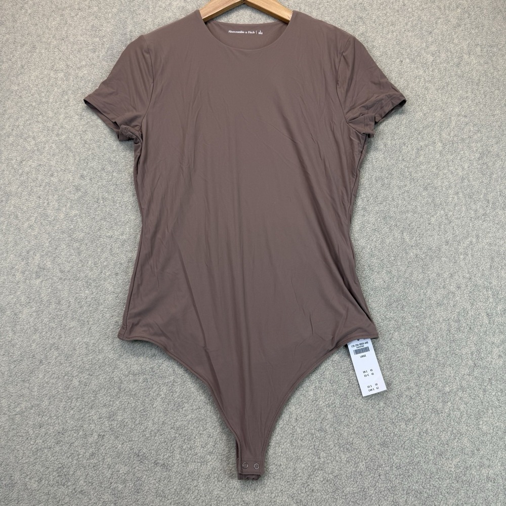 Abercrombie & Fitch Brown Short Sleeve Crew Neck Bodysuit Size L NWT